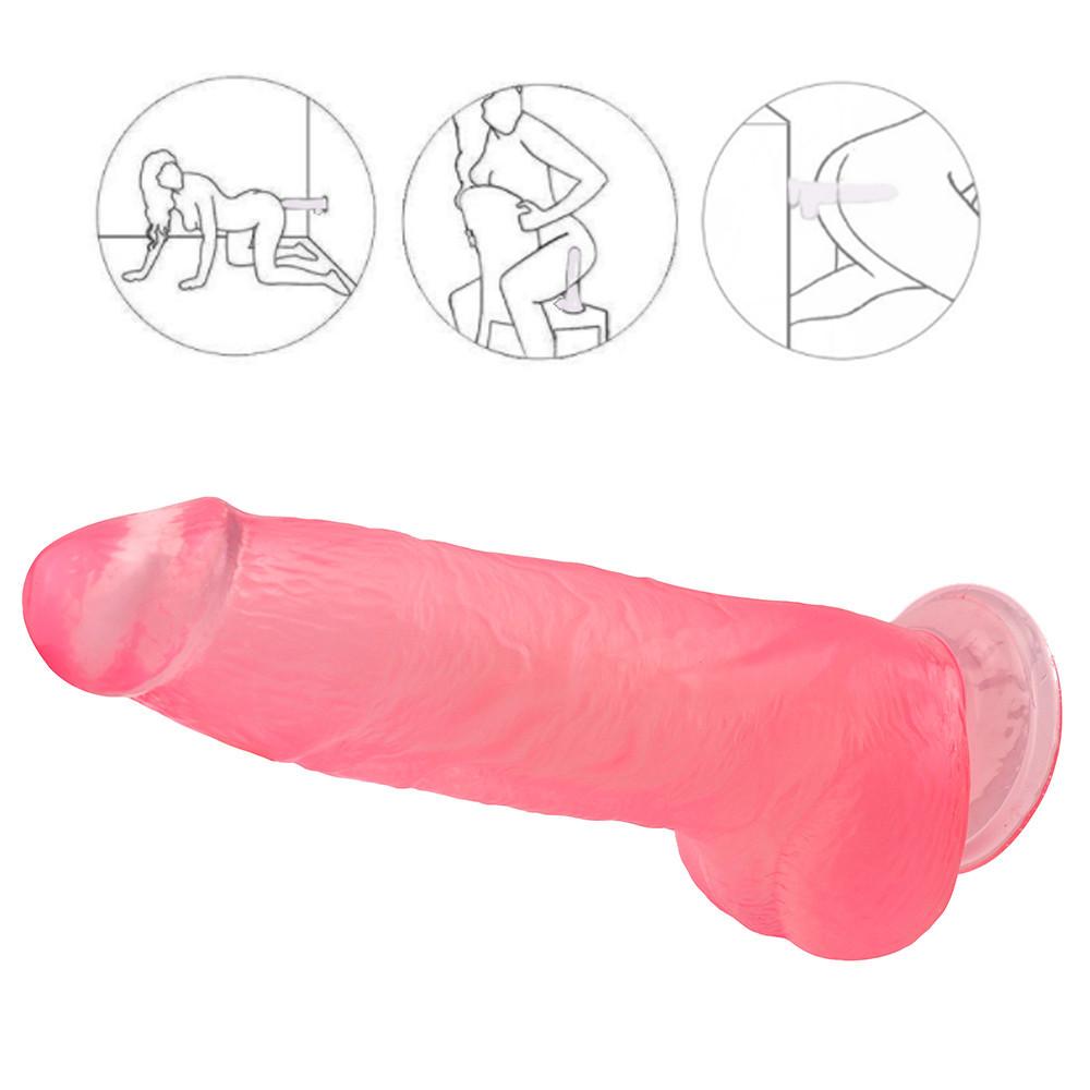 Huge Sliding Testicles Dildo Realistic Soft  Penis G Spot Stimulate Skin Feeling Females Masturbation Sex Toy for Women Adult