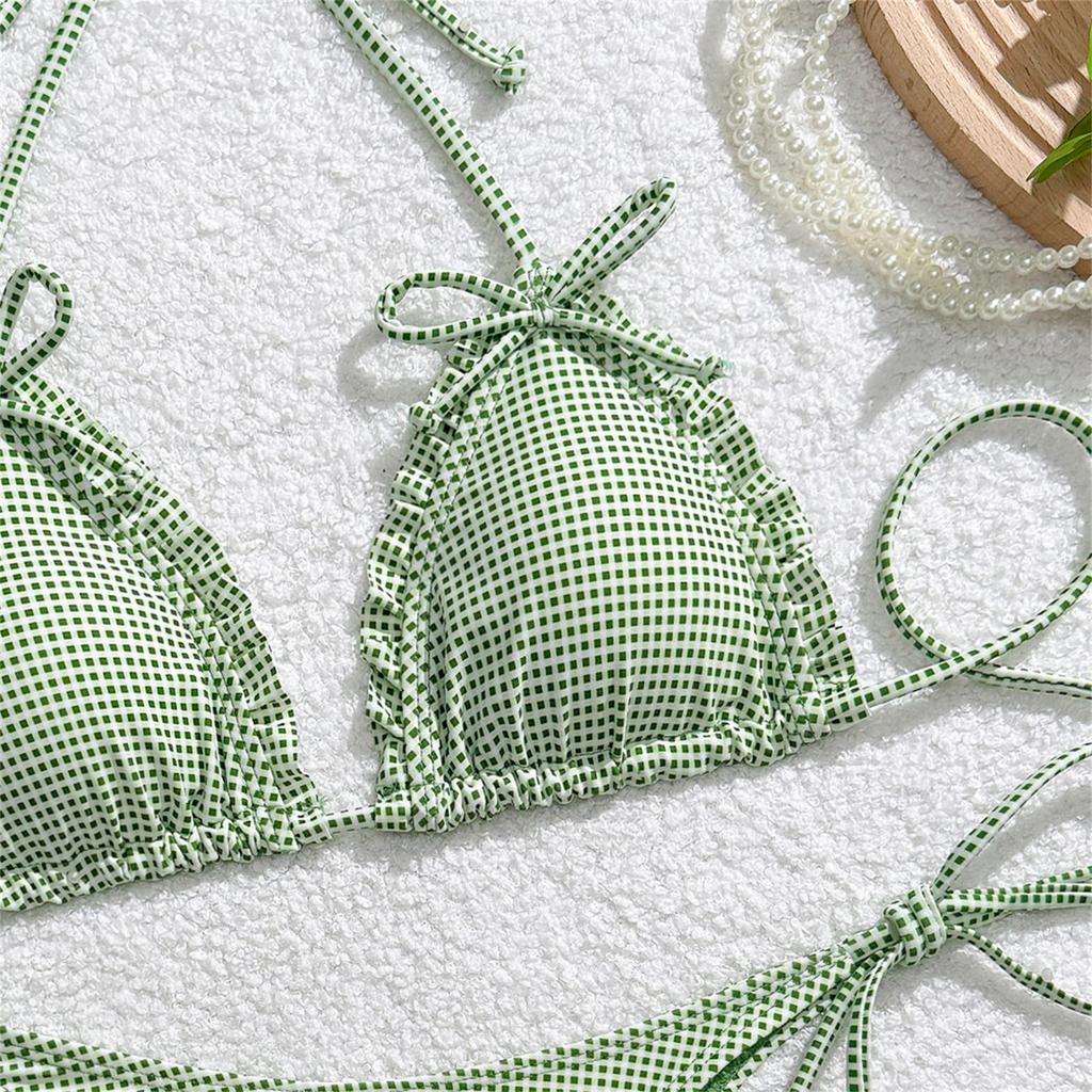 Women's Sexy Plaid  Bikini Two-piece Swimsuit