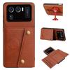 PU Leather Wallet Phone Case for Xiaomi 11 Ultra Multiple Card Slots Dual Metal Button Closure Shockproof Full‑Body Protective Cover