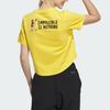 Adidas Graphic Tee Logo Embroidery Print Round Neck Short T-Shirt Women Tops Sun-Yellow HY2821