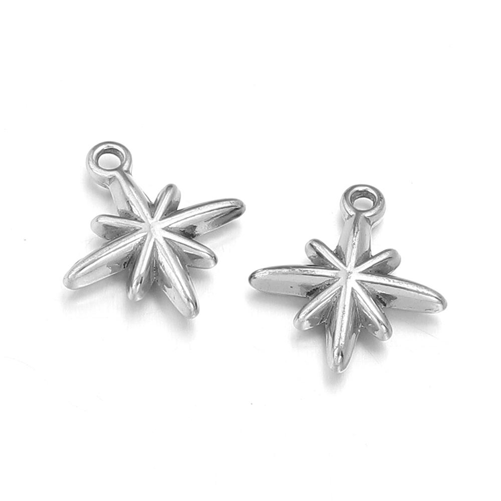 5pcs/lot High Quality Stainless Steel Pendant Star Moon Round Shape Fashion Charms For Jewelry Making DIY Necklace Earrings Gift