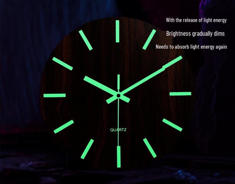 12" Luminous Silent Quartz Wall Clock - Creative Wooden Design for Living Room