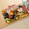 Rooster Sunflower Soft Kitchen Rug Anti-Fatigue Kitchen Rug Waterproof Non-Slip Rugs Set Runner Rug Bedside Rug Absorbent  Carpet For Kitchen