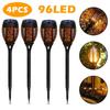 1-4PCS 96 LED Outdoor Solar Torch Lights Waterproof Garden Patio Flickering Dancing Flame Lamp  Lawn Path Yard Patio Floor Lamps