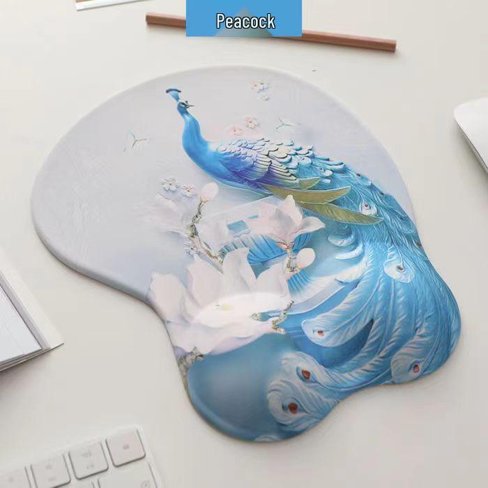 3D Cute Cartoon Silicone Wrist Rest Mouse Pad with Memory Foam