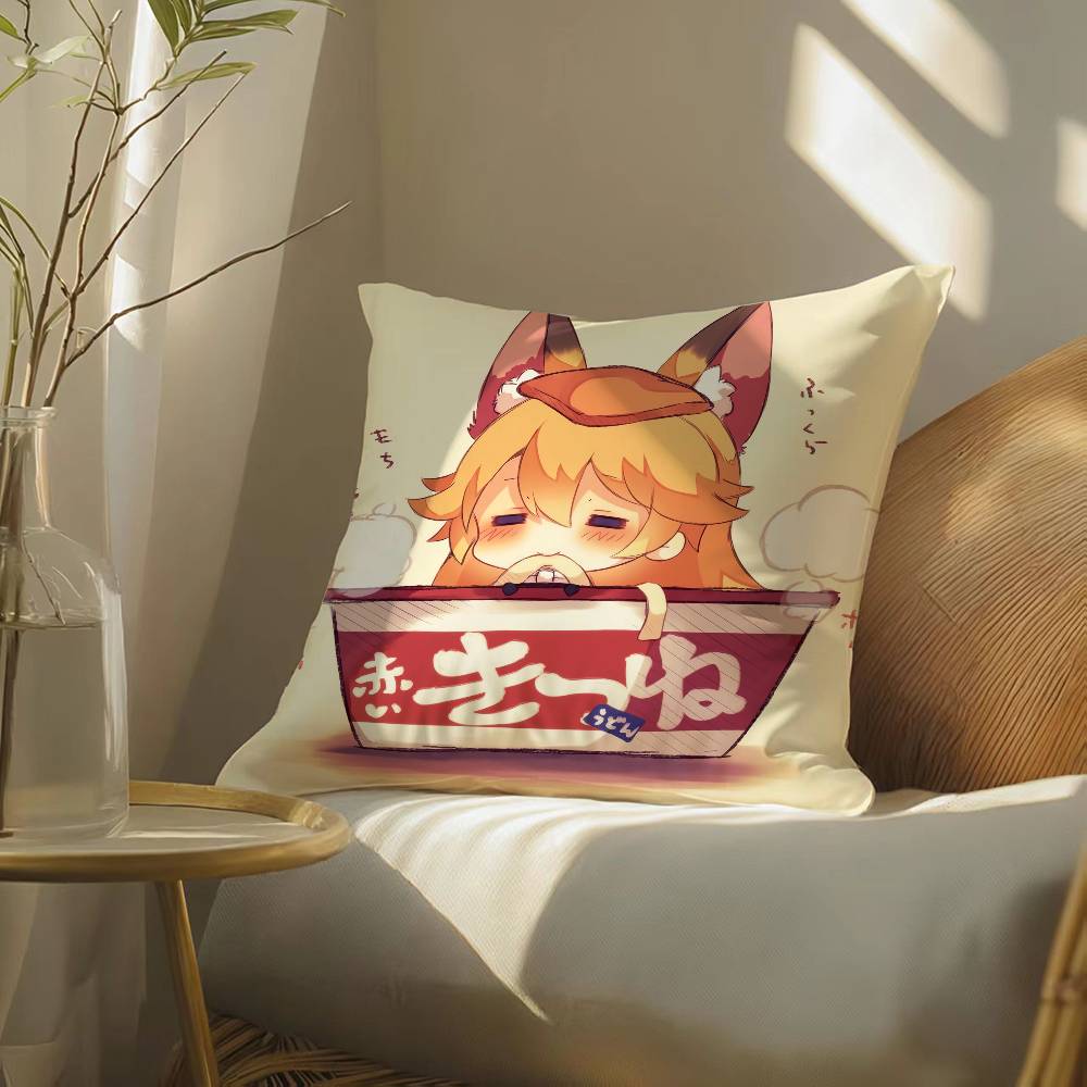 Healing Animation The Helpful Fox Senko-san-Anime Pillow Case Silky Elegant Comfort Sofa Bed  Invisible Zipper Beach Pillowcase