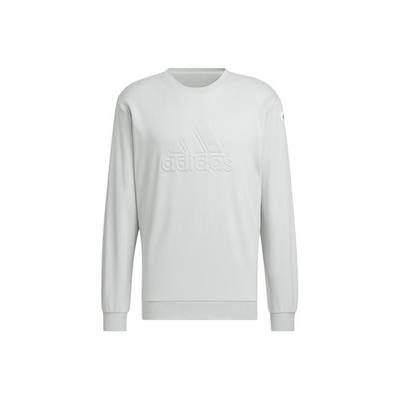 Letter Logo Sports Casual Crewneck Sweatshirt for Men, Silver Grey