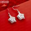 Exquisite 925 Sterling Silver Openwork Five-Pointed Star Pendant Earrings - Fashion Gift Jewelry