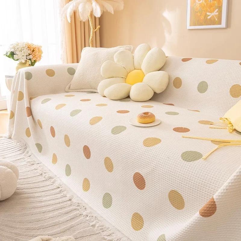 1PC Chenille Sofa Towel for Living Room French Style Home Decoration Sofa Cover Printing Couch Cover Tassel Edge Sofa Cushion