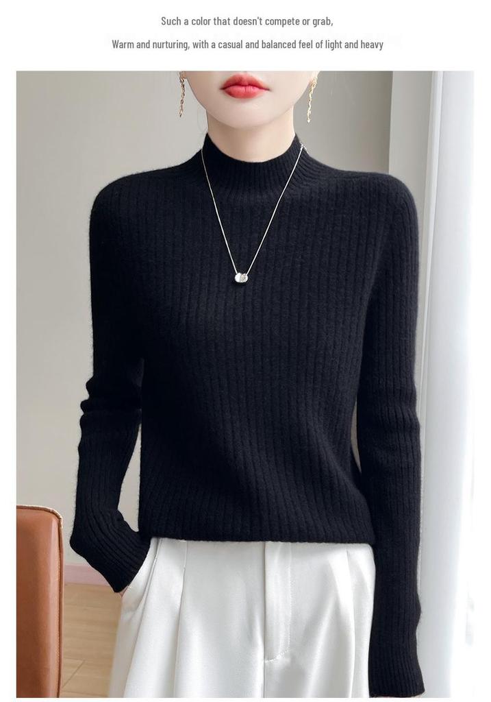 New Fall/Winter Half-High Collar Sweater - Warm, Versatile, Wrinkle-Free Knitwear