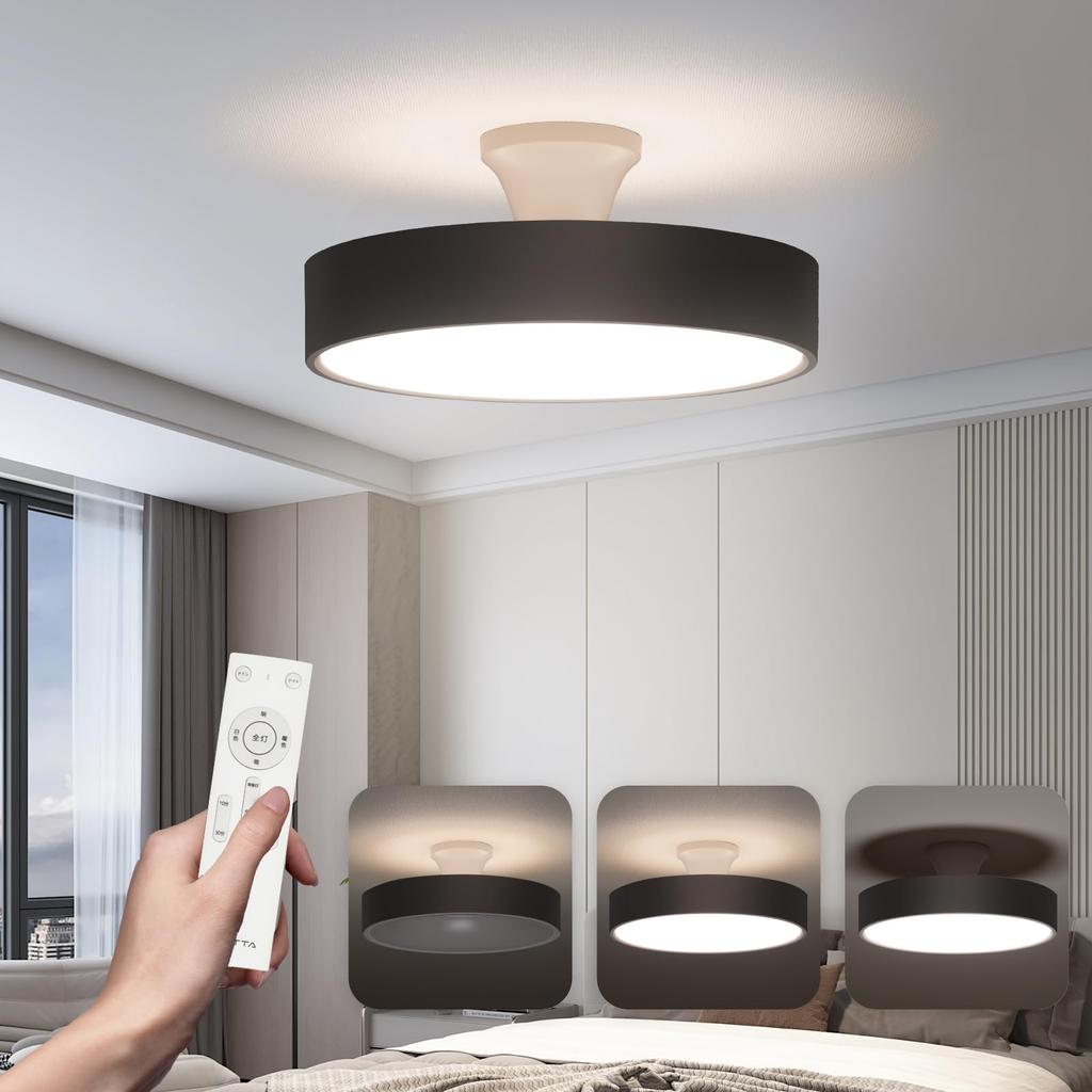 [hidemasa] LED Ceiling Light, Indirect Lighting, Remote Control, 12-Level Dimming, Color Adjustment, Timer, Energy-Saving, Stylish Ceiling Lighting