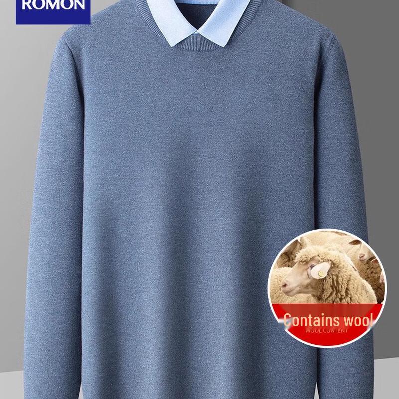 

Luo Meng Men s Business Casual Faux Two-Piece Knit Sweater M