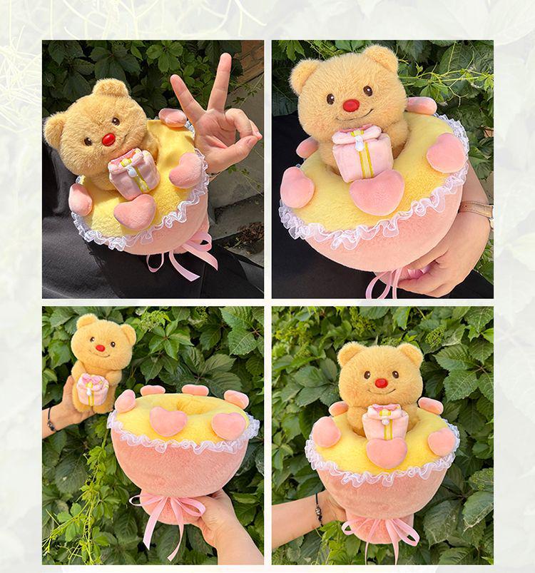 Butter Gift Box Bear Bouquet: Cute Plush Doll for Valentine's Day Girlfriend Gift