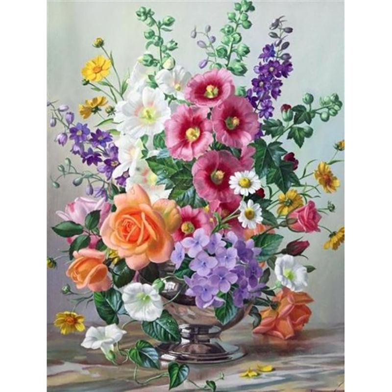 DIY Flower 5D Diamond Painting Full Round Drill Floral Diamond Embroidery Cross Stitch Kits Mosaic Wall Art Home Decor Gift