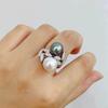 Sterling Silver S925 Double Pearl Ring Setting for 8-10mm Pearls - DIY Jewelry