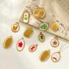 2Pcs Multicolor Geometric Flower Leaf Embroidered Charms 18K Gold Plated 304 Stainless Steel Pendant DIY Necklace Jewelry Making