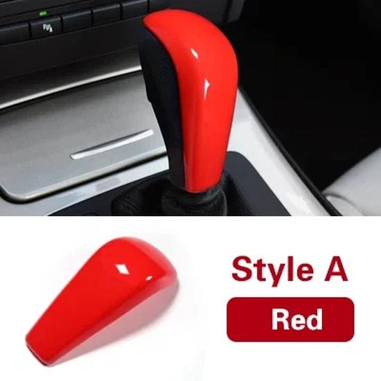 For BMW E90 E91 E60 E61 E92 E93 E63 E64 E81 E87 F01 E65 E83 Carbon Fiber ABS Gear Shift Knob Cover Trim Car Interior Accessories