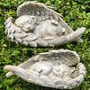 Display Mold Sleeping Dog Angel Wing Design Exquisite Resin Garden Home Ornament Accessories for Decor