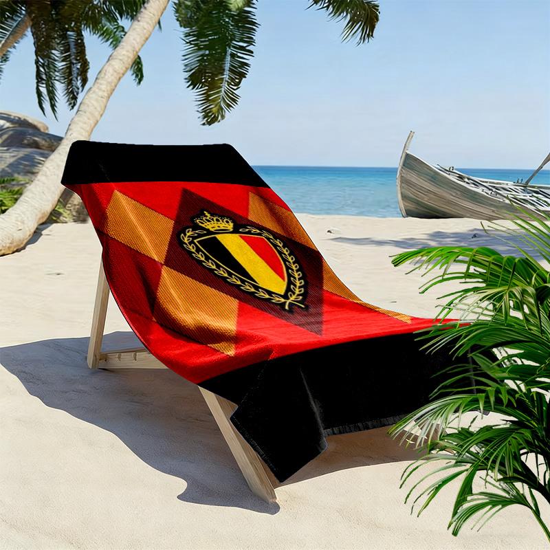 Belgica Print Beach Towel, Large Soft Quick Dry Towel for Beach Camping Swimming