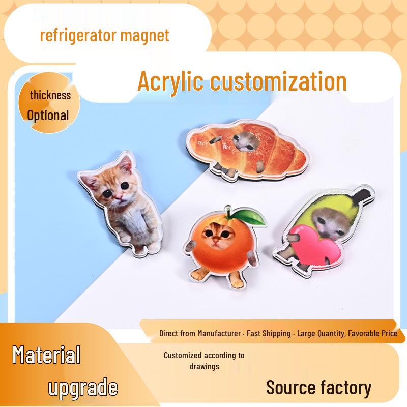 Customizable Acrylic Anime Cartoon Tourist Attraction Magnet - Creative Cultural Promotional Magnetic Sticker