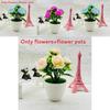 Elegant Rose Mini Plant With Plastic And Silk Flowers For Office Desk And Room Decor