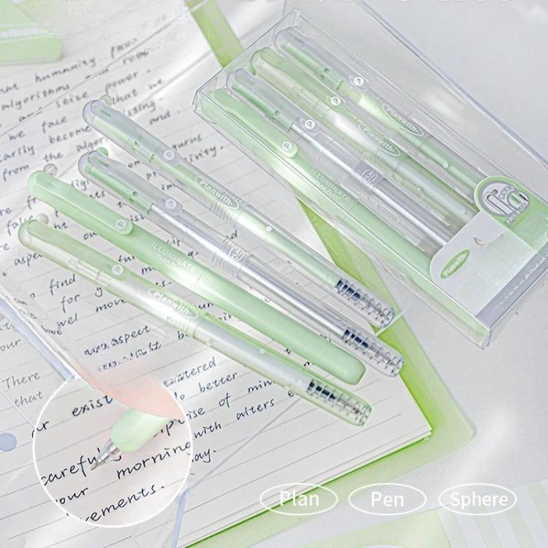4pcs/set Jelly Clear Retractable Pens Set Stress Relief 0.5mm Black Ink Pens for Students Smooth Writing Exam School Supplies