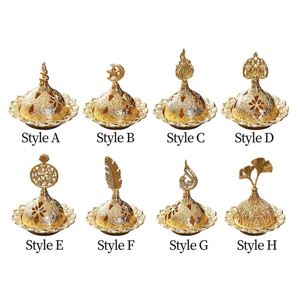 Arabic Incense Burner Candlestick Holder Ornament Metal Censer Cone for Yoga