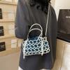 Hollow fairy pearl bag new niche contrasting color woven handbag high value handmade beaded bag
