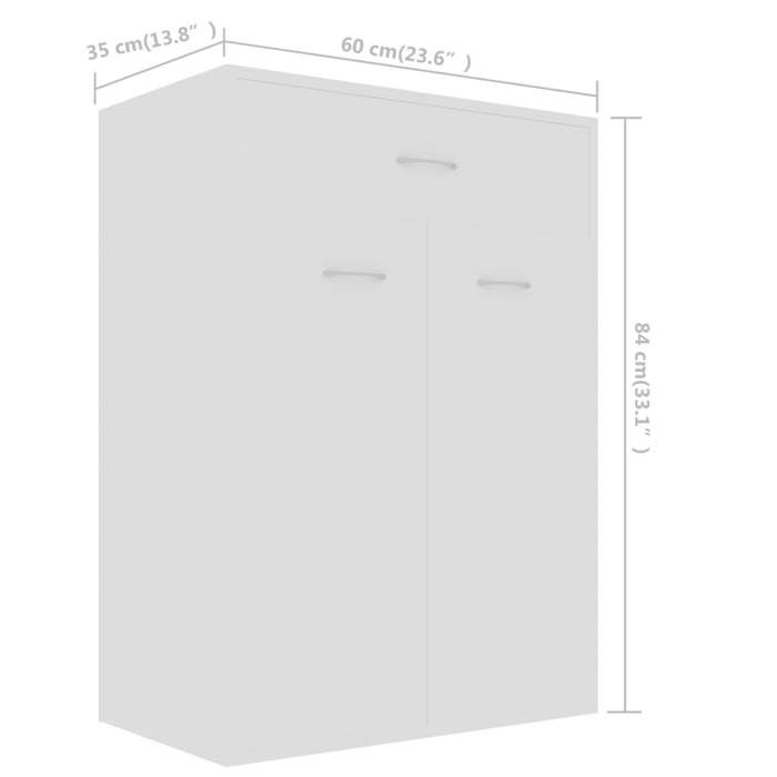 VidaXL Armoire à chaussures Blanc 60x35x84 cm Bois d'ingénierie 801071