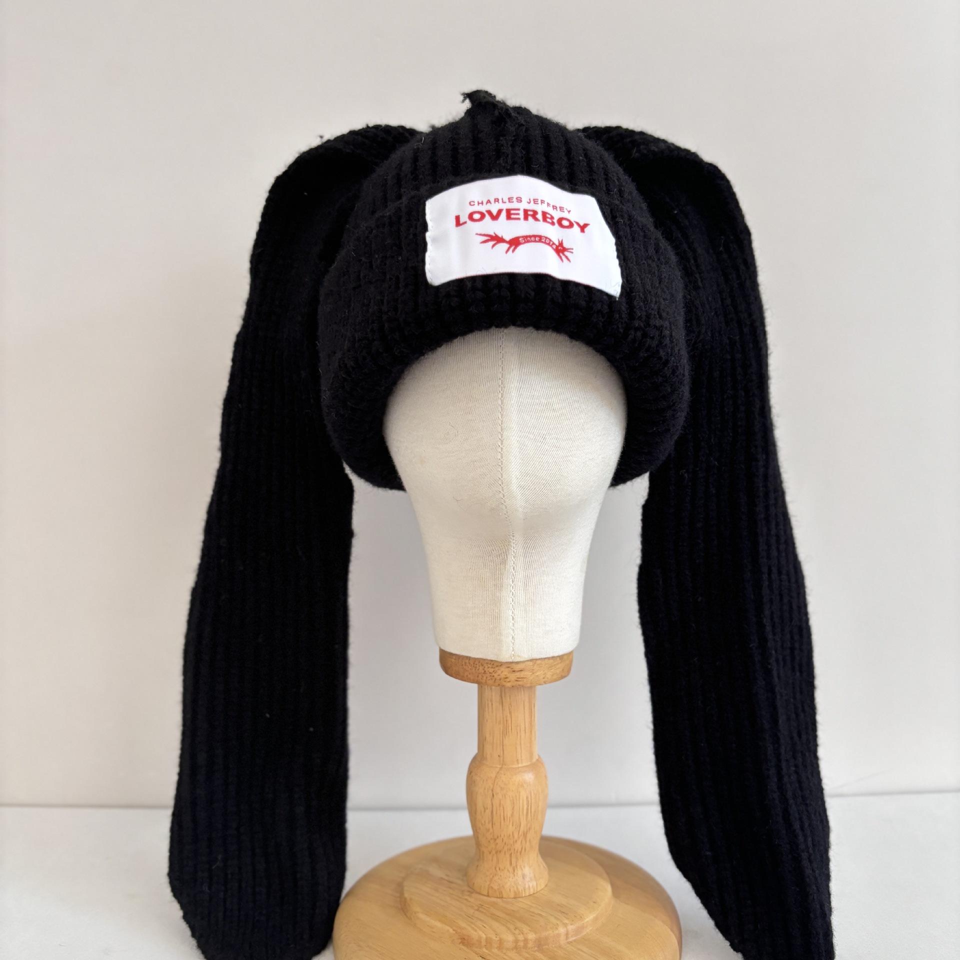 

JYL TS DIY Long Ear Beanie Unisex Autumn Winter Cute Rabbit Warm Hat Acrylic 1222Mao12502 королева синього кольору