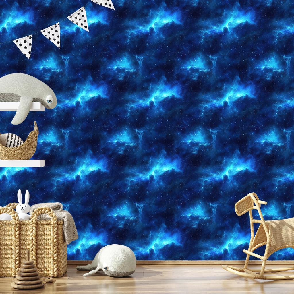 Watercolor Galaxy Navy Blue Wallpaper, Blue Background 50x1000