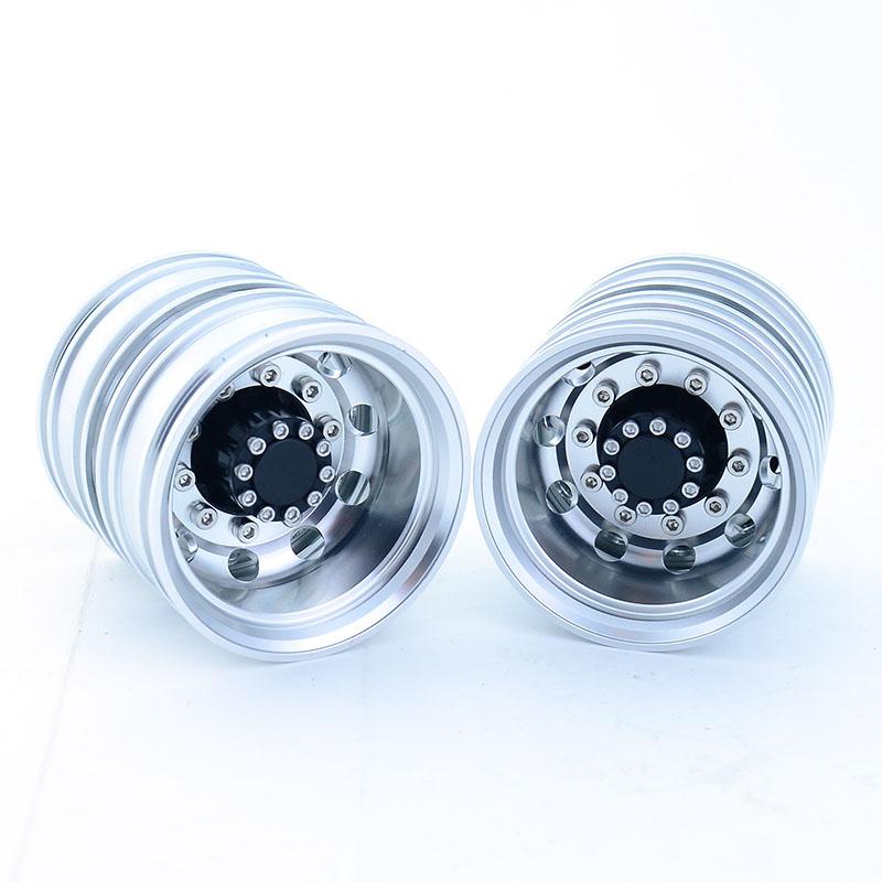 2pcs Aluminum Alloy Rear Wheel Hub Rim for 1/14 Tamiya RC Dump Truck SCANIA 770S R620 VOLVO BENZ Arocs MAN LESU Car Accessories