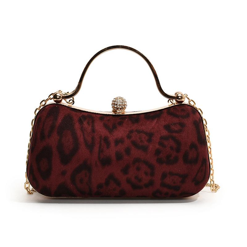 Leopard Print Small Bag for Women New European and American Style Fashion Retro One-shoulder Handbag for Women Dinner Bag