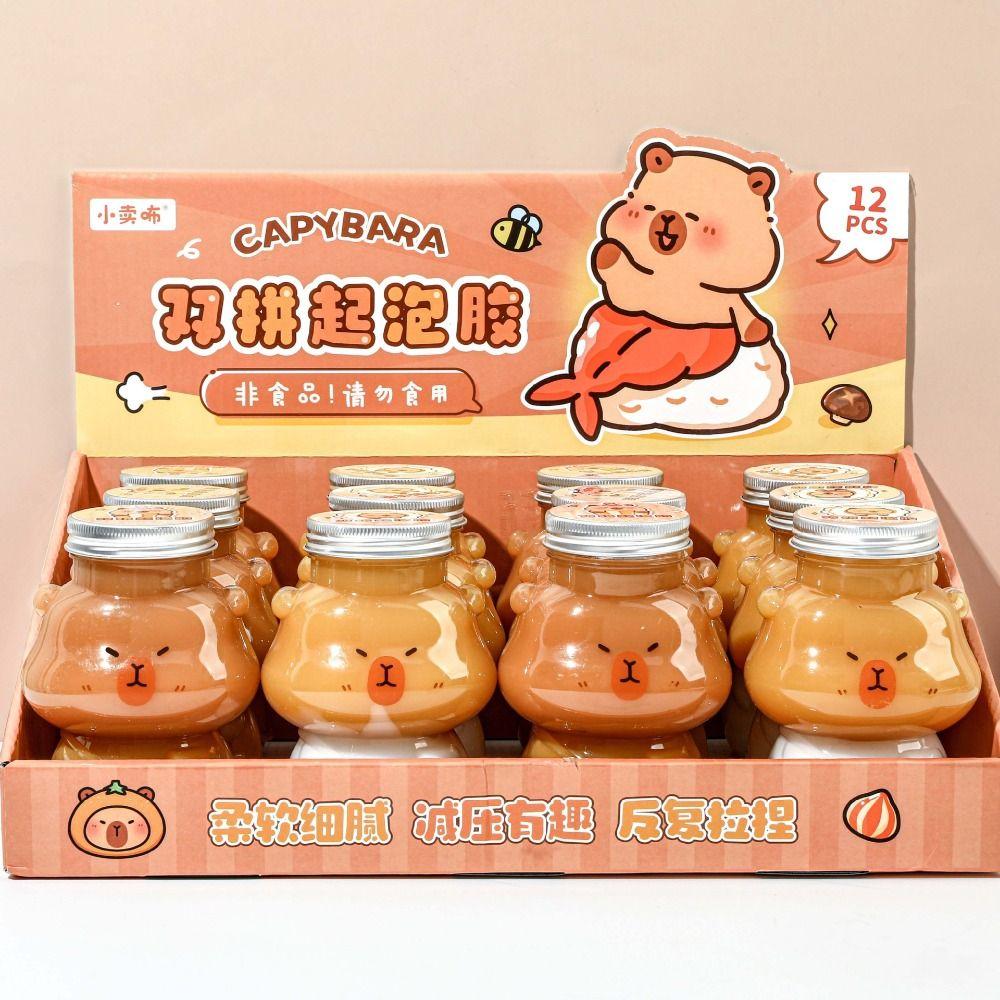 Resuable Capybara Slime Kit Cartoon Decompression Toy Portable DIY Crystal Mud  Party Favors