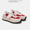Niche Retro Platform Dad Shoes Korean Version of Color Matching Running Genuine Leather Forrest Gump Shoes 2025 New Soft-soled German Train
