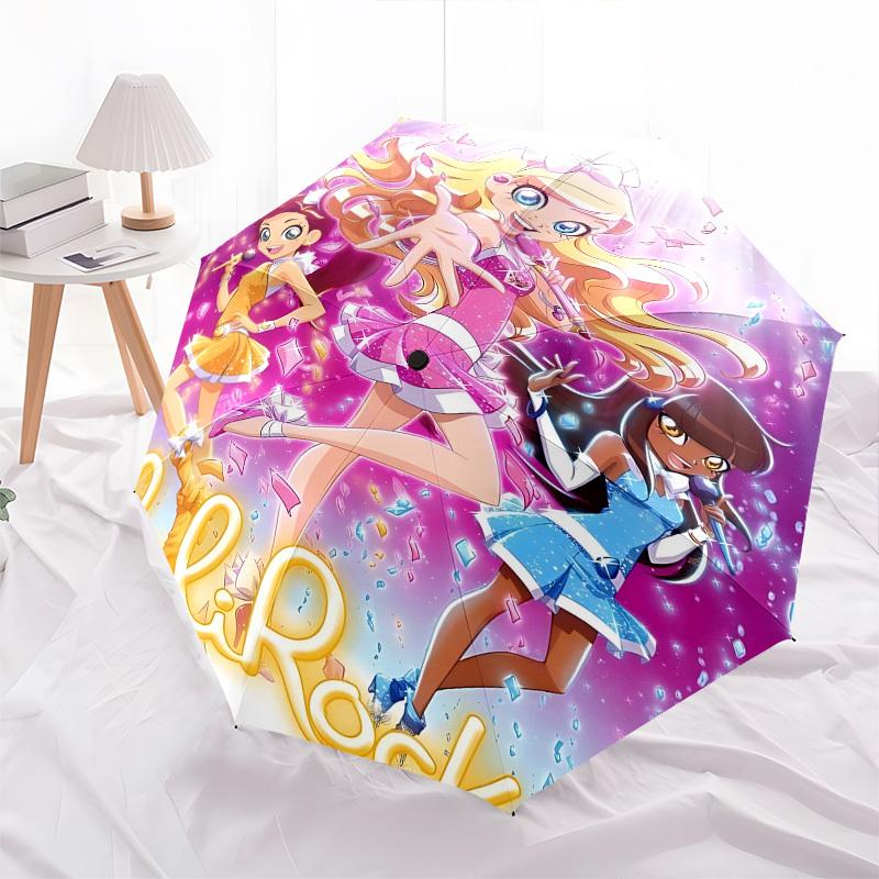 Lolirock, AnimationThemed Automatic Opening and Closing Umbrella 8 Ribs, Suitable for Leisure and Going Out, Outdoor Accessory, Gothic Sty