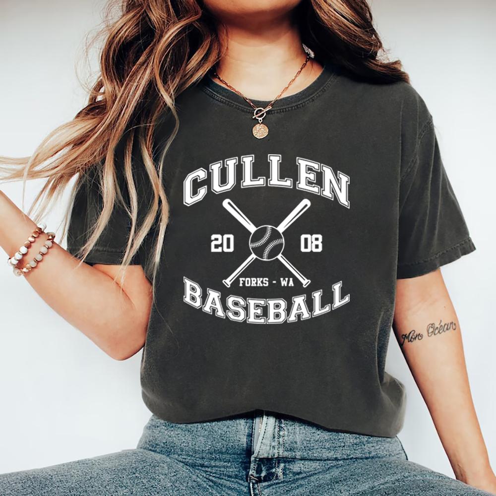 Cullen Baseball Unisex T-shirt Twilight Shirt Short Sleeve T-Shirts Edward Cullen Tshirt Casual Tops Women Clothing