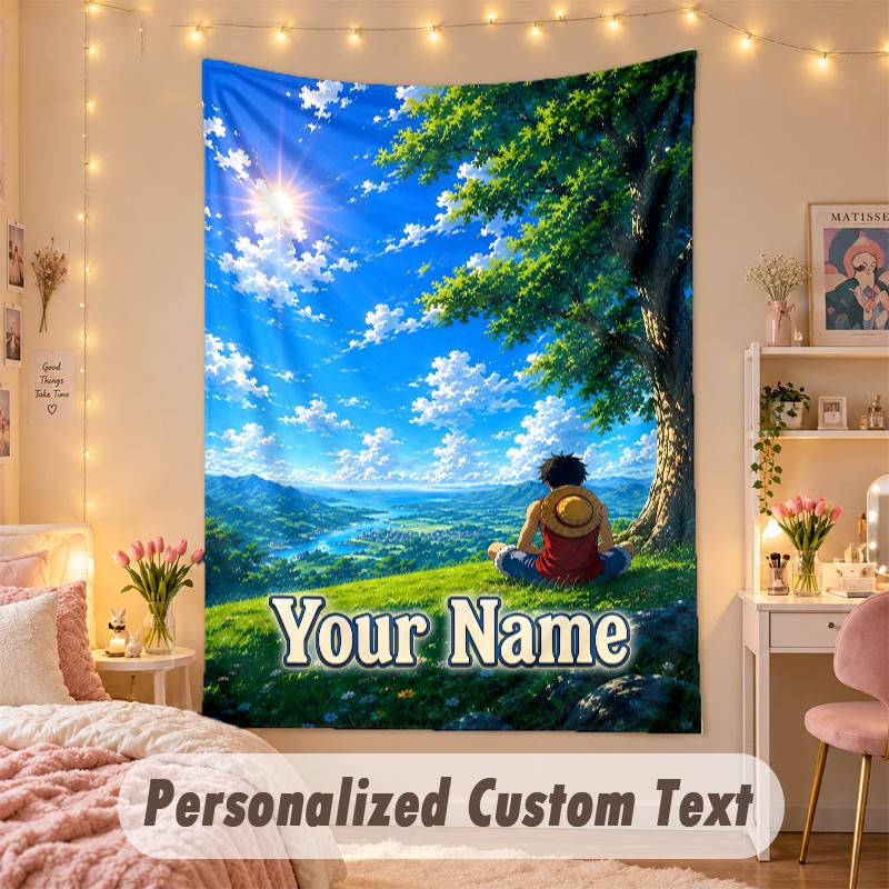 Custom Personalized Tapestry,One Piece Print Custom Name Text Wall Art Hanging for Bedroom