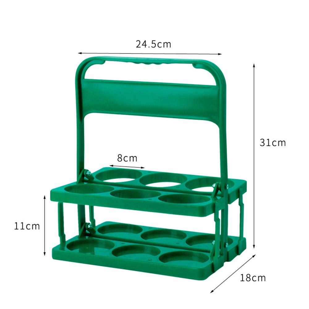 Vintage Plastik Milchsaftflaschenhalter 6 Löcher Faltbar Picknick Bier Getränke Träger Dekor Party Bar Likör Wein Aufbewahrungsregal