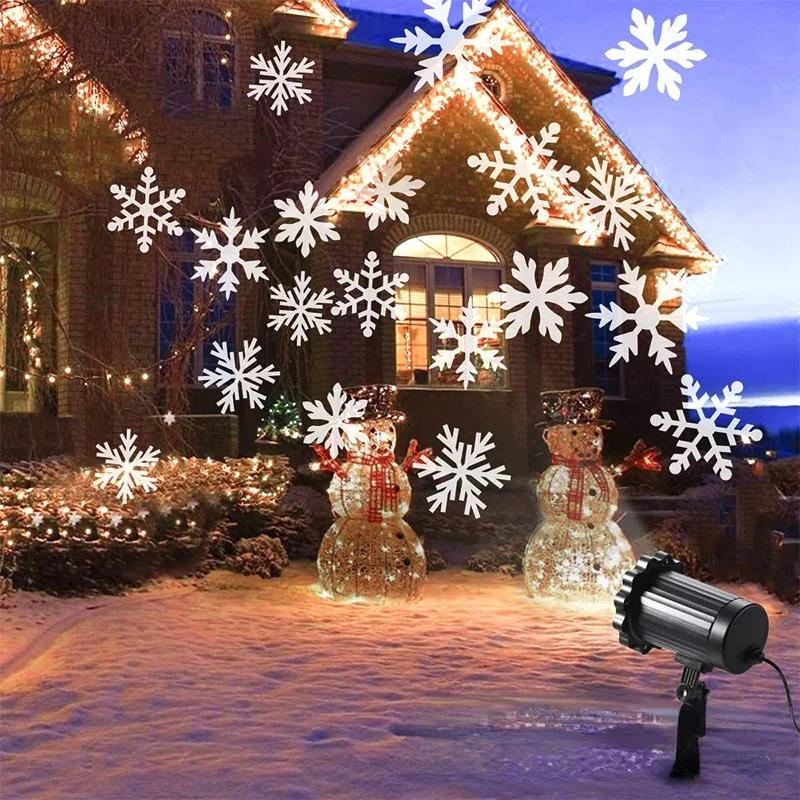 Snowstorm Snowflake Projection Light Landscape Lights Waterproof Lawn Light Christmas Decoration Outdoor Pattern Lights