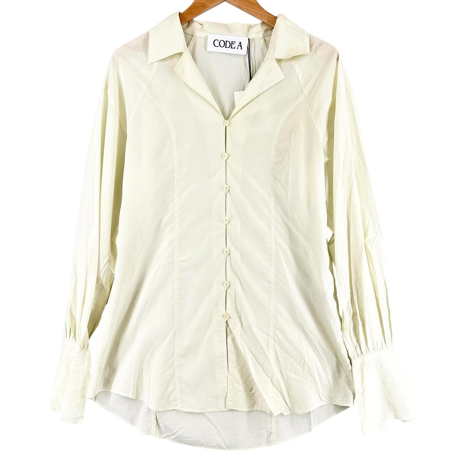 Code A Plain Long sleeve shirt Light yellow Women F long used