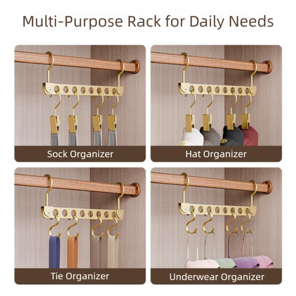 6/8 Holes Storage Rack Foldable Rotatable Wardrobe Space Saver Space Saving Design Metal Material Magic Metal Hangers