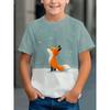 T-shirt Estiva per Bambini con Stampa 3D Girocollo Moda Versatile Traspirante Tendenza Casual