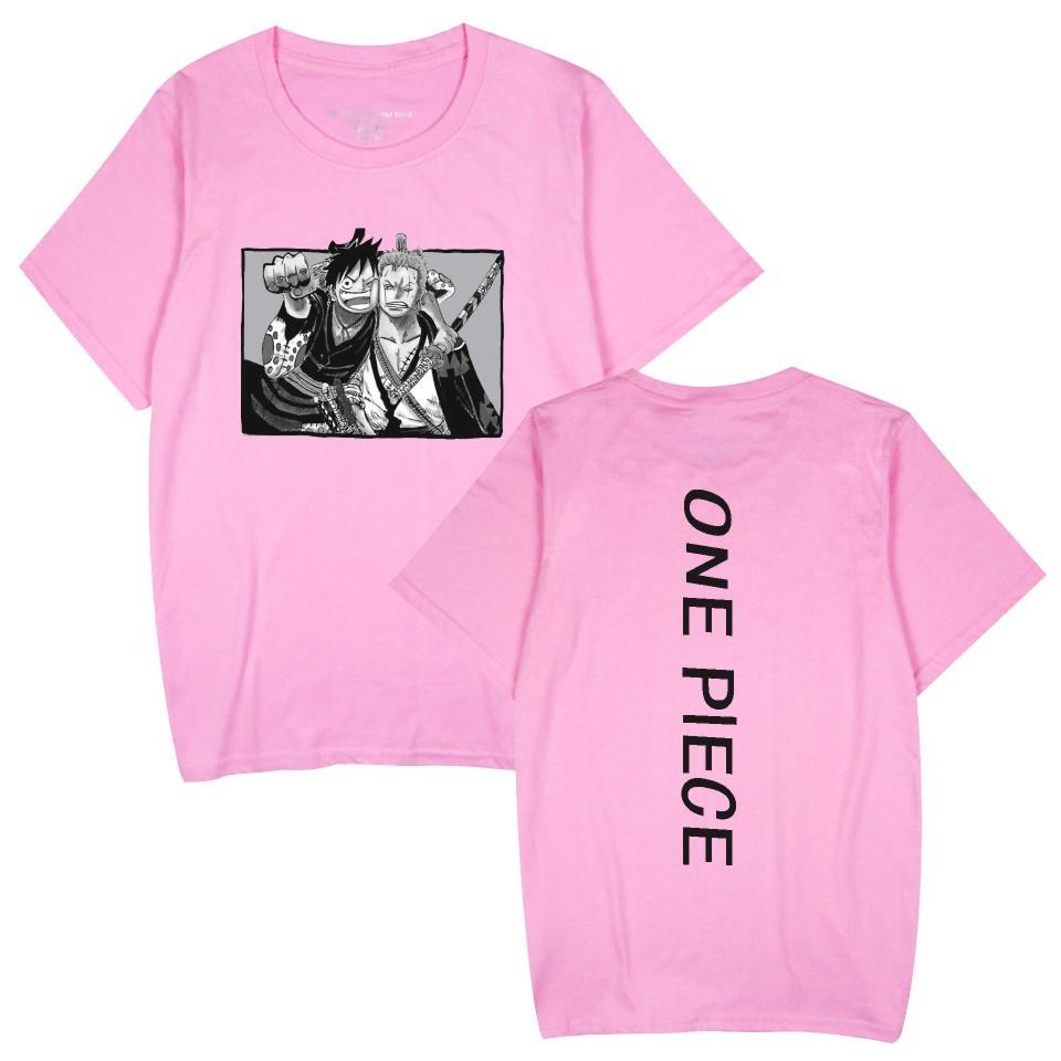 ONE PIECE Anime Women Men's T-shirts Graphic Shirt Cartoon Printed O-Neck Oversized Short Sleeves Fashion Mens Clothing Streetwear