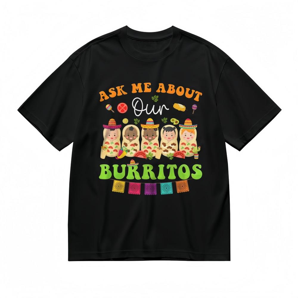 

Женская футболка с принтом БУРРИТО Унисекс Черная 100% Хлопок Топы Летние США L