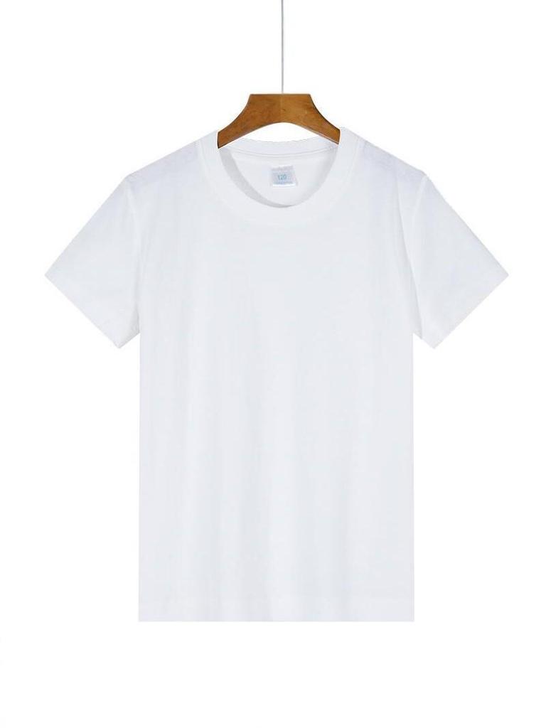 In Stock: 200G Pure Cotton Children's Short Sleeve Round Neck T-shirt - Customizable Class or Parent-Child Uniform