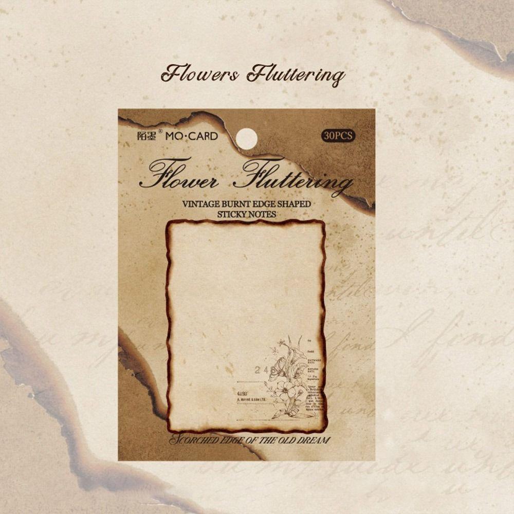 Self-adhesive Sticky Notes Vintage Burnt Series Tearable Note Pad To Do List Notepads  Student