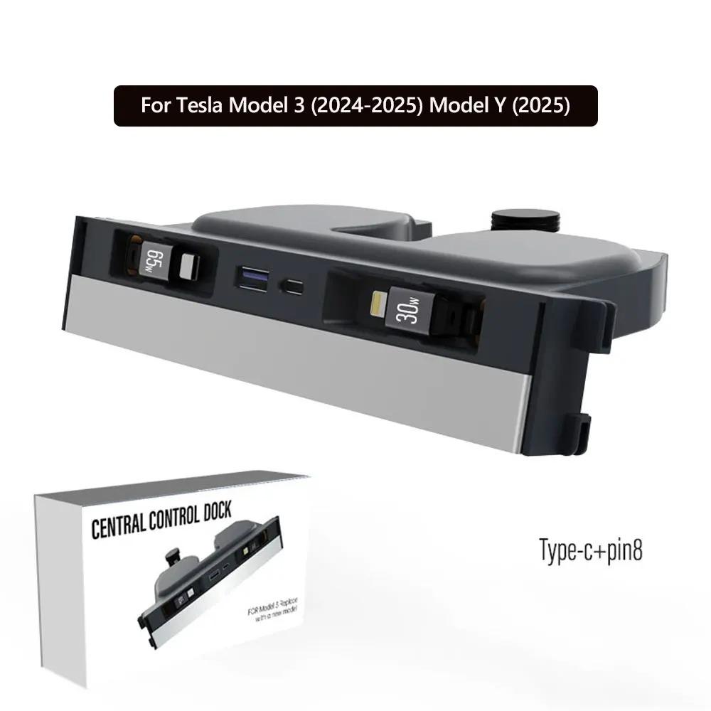

For Tesla Model Y Juniper 2026 Retractable Center Console USB Hub Model 3 Highland Phone Charger Fast Charging Docking Station