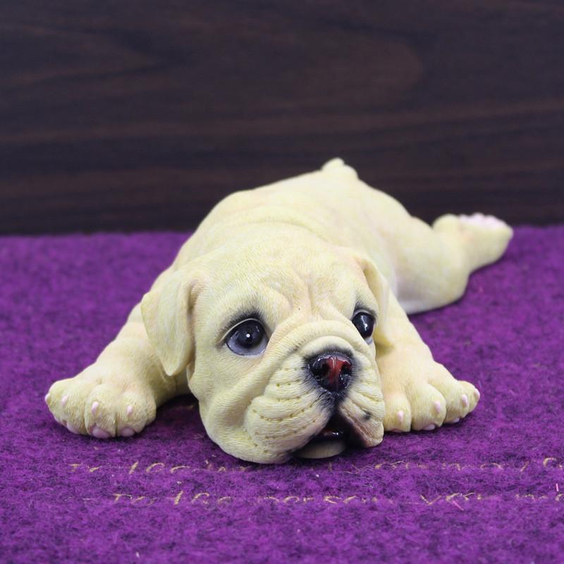 Simulated Britain Bulldog Model Tabletop Figurine Micro Landscape Decoration