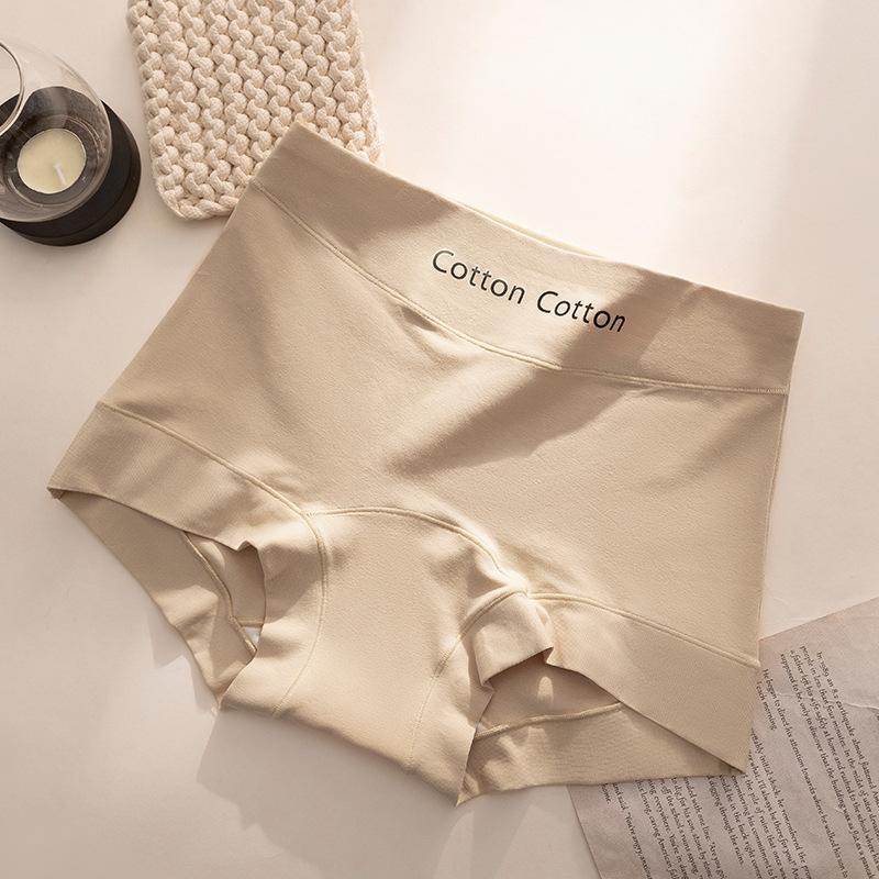 

Women s Spring and Autumn Pure Cotton 10A Antibacterial Extended Crotch Breathable Sporty Mid Waist Briefs XXL тілесний